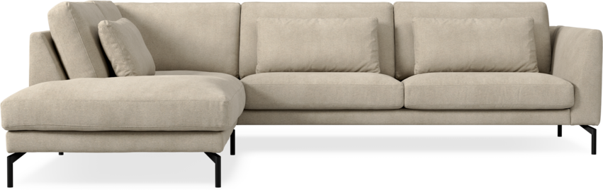 Willow - 3-sits soffa med divan vänster, fast klädsel - Beige