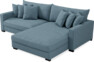Rossi - 2-sits soffa med schäslong XL höger - Blå