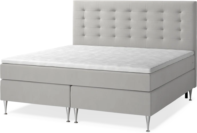 New York, Kontinentalsäng, dubbelsäng med bäddmadrass, sängben och sänggavel trensad