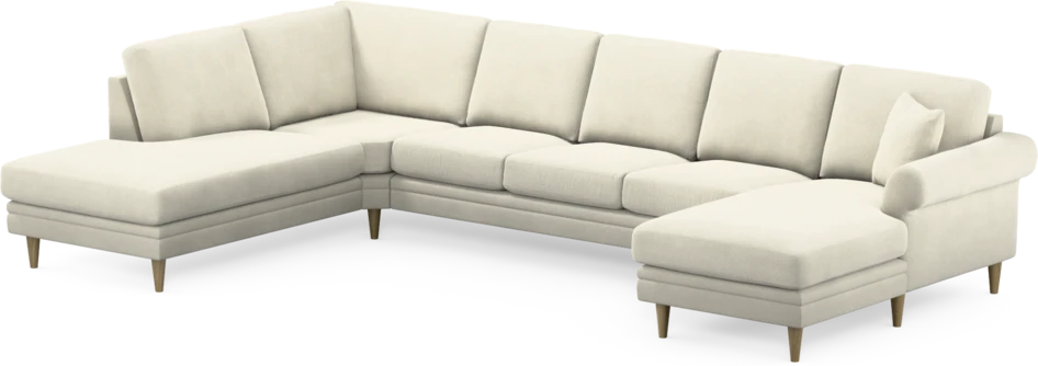 Eden - 3-sits soffa med divan vänster och schäslong höger - Vit