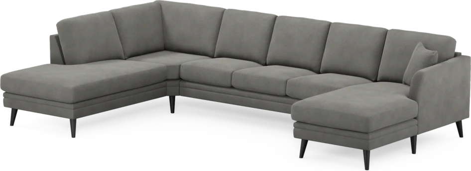 Eden - 3-sits soffa med divan vänster och schäslong höger - Grå
