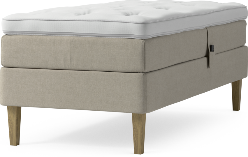 Delux Sense - Ställbar säng, enkelsäng med bäddmadrass och sängben