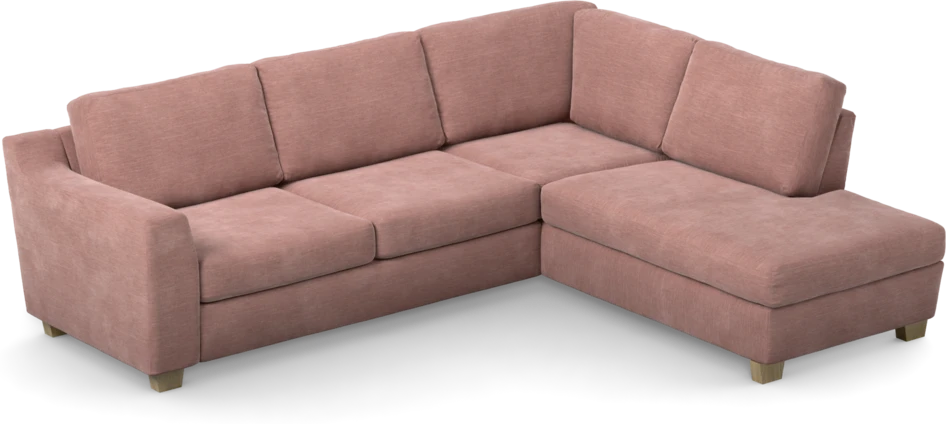 Friday - 2,5-sits soffa med divan höger - Rosa