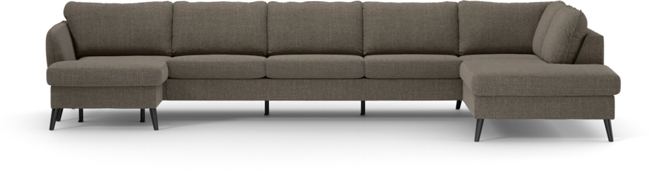 County - 4-sits soffa med schäslong vänster och divan höger - Brun