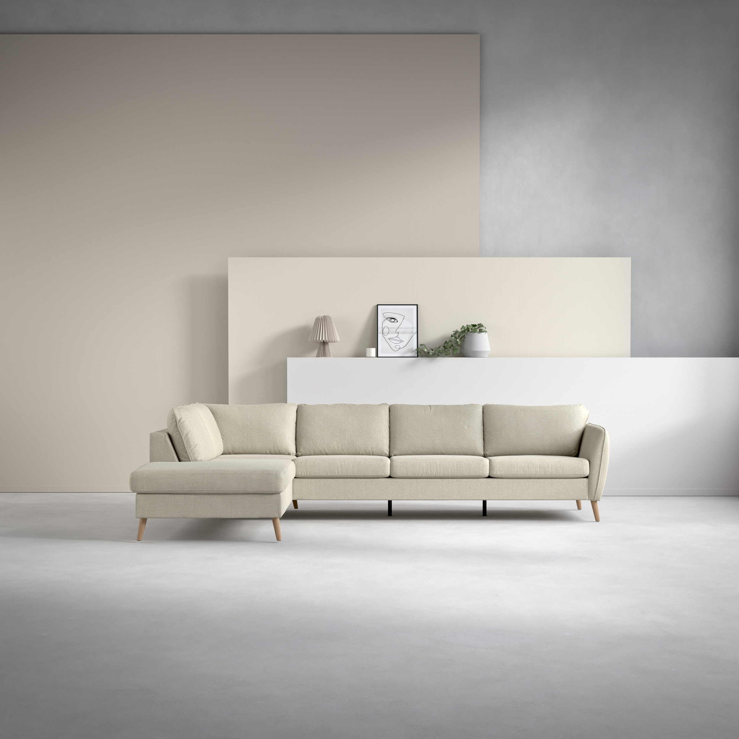 County, 3-sits soffa med divan vänster