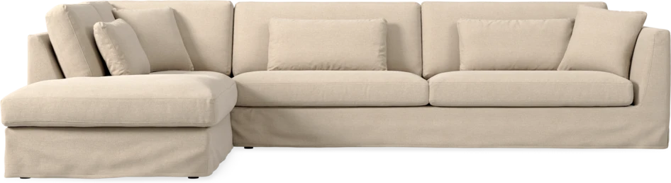 Willow - 4-sits soffa med divan vänster, med kappa - Beige