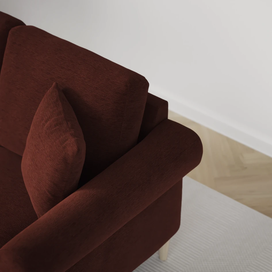 Eden - 3-sits soffa med schäslong vänster och divan höger - Orange