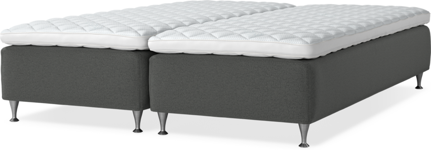 Delux Sense - Ramsäng, dubbelsäng med bäddmadrass - Grå