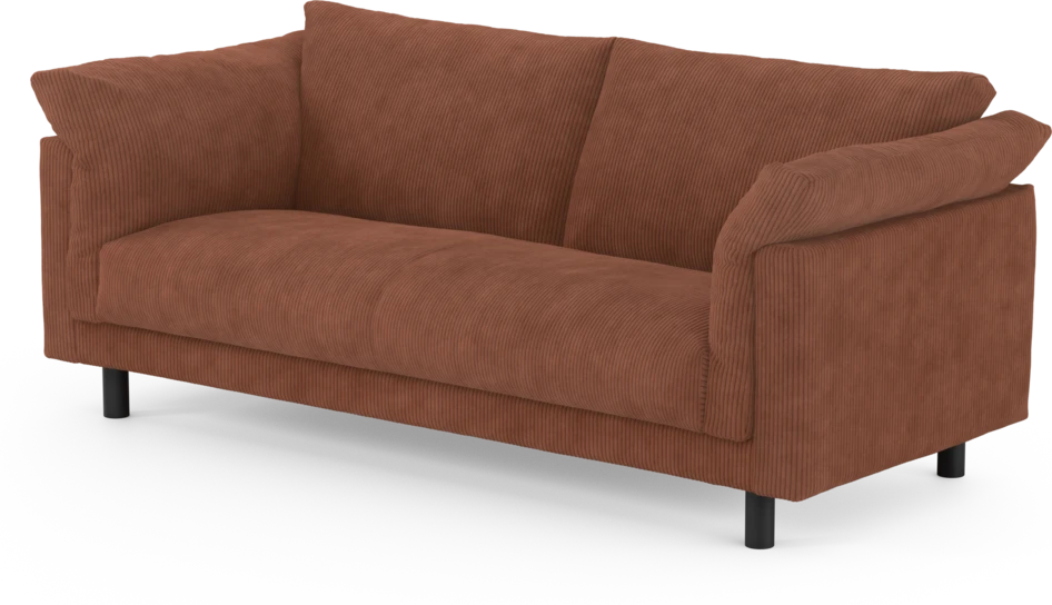 Cherrie - 2,5-sits soffa, hel dyna, fast klädsel - Orange