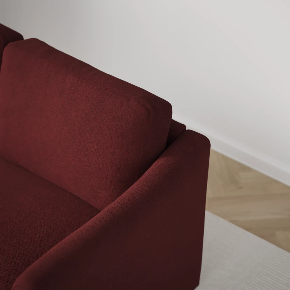 Öland - Bäddsoffa 3-sits, längsbäddad - Röd