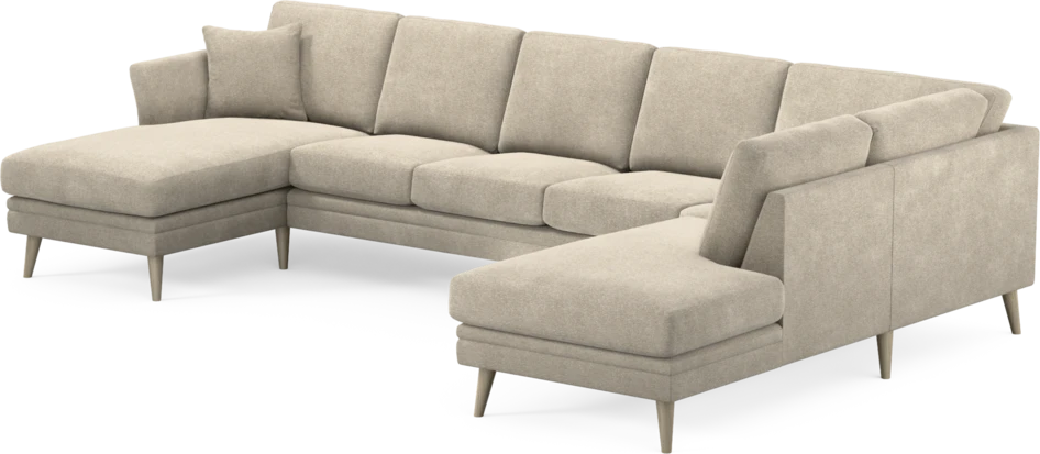 Eden - 3-sits soffa med schäslong vänster och divan höger - Beige