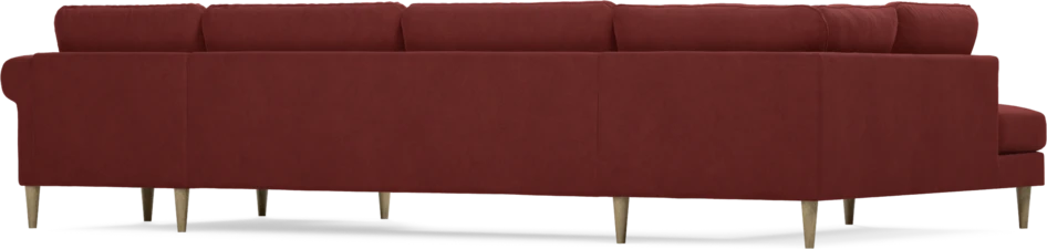 Bridge - 3-sits soffa med divan vänster och schäslong höger - Röd