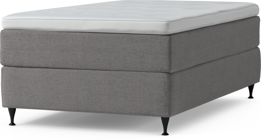 Delux Dream - Kontinentalsäng, enkelsäng 120 cm med bäddmadrass och sängben - Grå