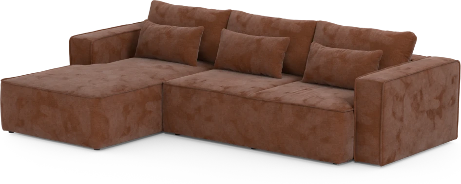 Ide - Bäddsoffa 3-sits med schäslong vänster - Orange