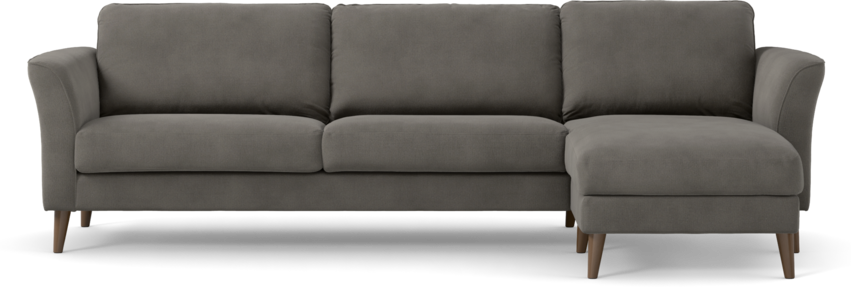 Bridge - 3-sits soffa med schäslong höger - Grå