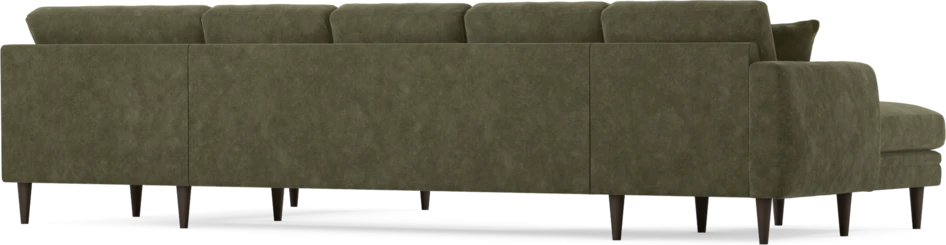 Eden - 3-sits soffa med schäslong vänster och divan höger - Grön