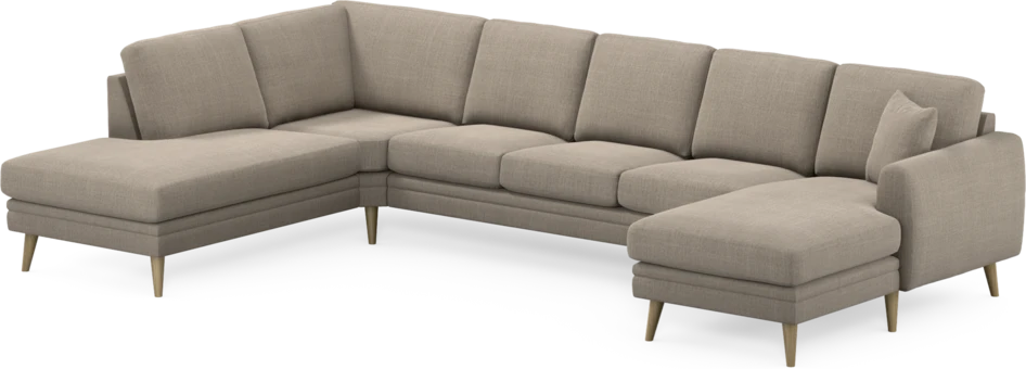 Eden - 3-sits soffa med divan vänster och schäslong höger - Beige