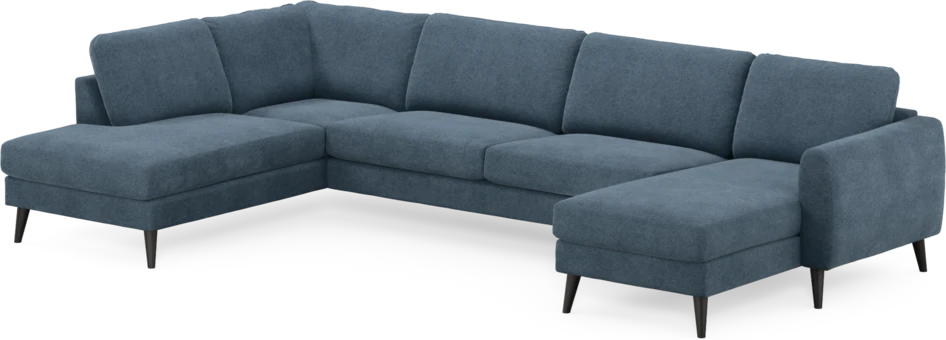 Bridge - 3-sits soffa med divan vänster och schäslong höger - Blå