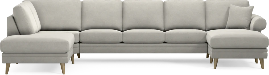 Eden - 3-sits soffa med divan vänster och schäslong höger - Grå