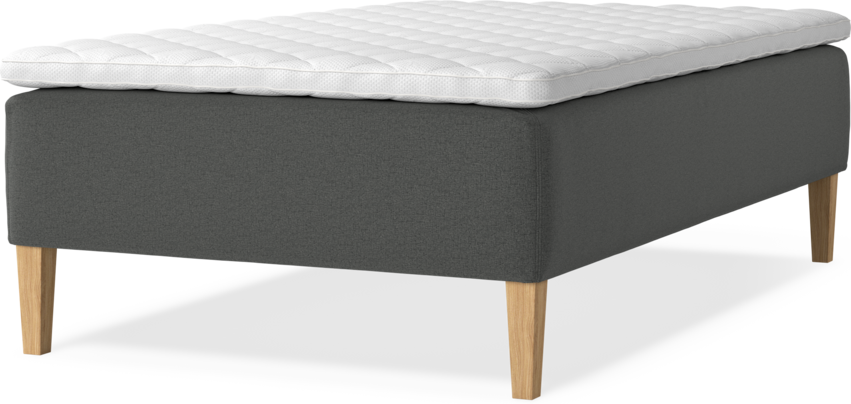 Delux Dream - Ramsäng, enkelsäng med bäddmadrass - Grå
