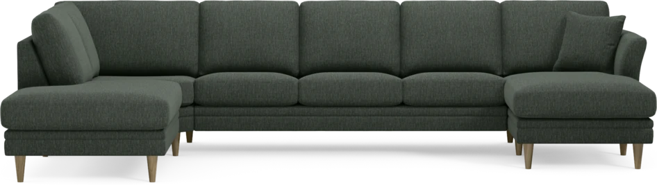 Eden - 3-sits soffa med divan vänster och schäslong höger - Grön