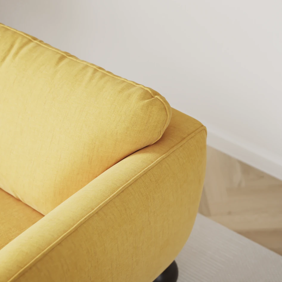 Madison Lux - 2-sits soffa med divan vänster och schäslong höger - Gul