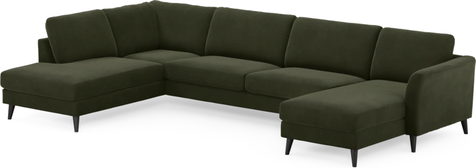 Bridge - 3-sits soffa med divan vänster och schäslong höger - Grön