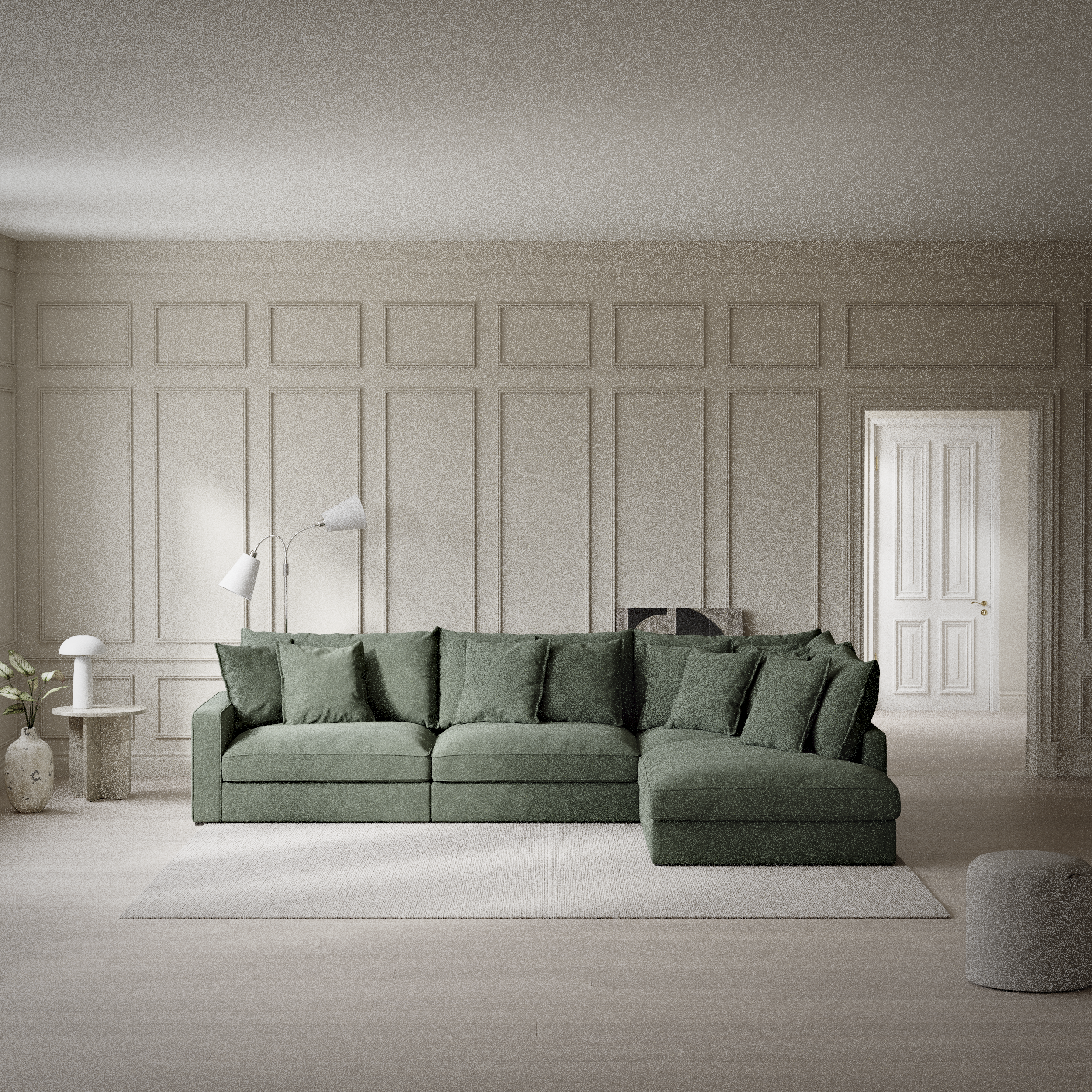 Rossi, 3-sits soffa med divan höger