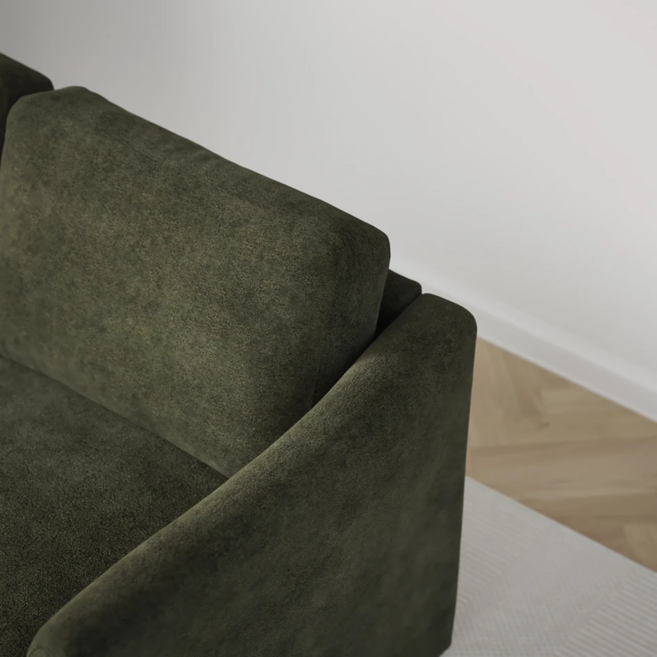 Öland - Bäddsoffa med schäslong vänster och divan höger - Grön