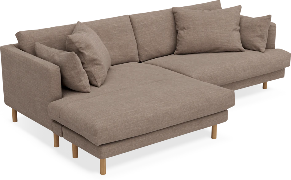 Harper - 4-sits med schäslong XL vänster - Brun