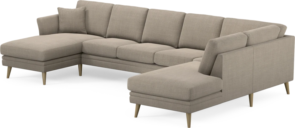 Eden - 3-sits soffa med schäslong vänster och divan höger - Beige