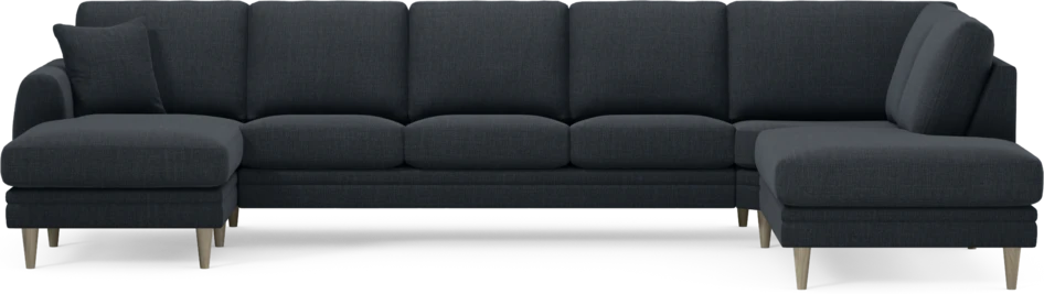 Eden - 3-sits soffa med schäslong vänster och divan höger - Blå