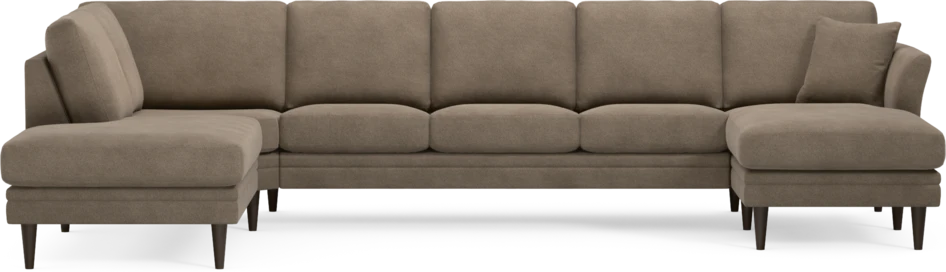 Eden - 3-sits soffa med divan vänster och schäslong höger - Brun