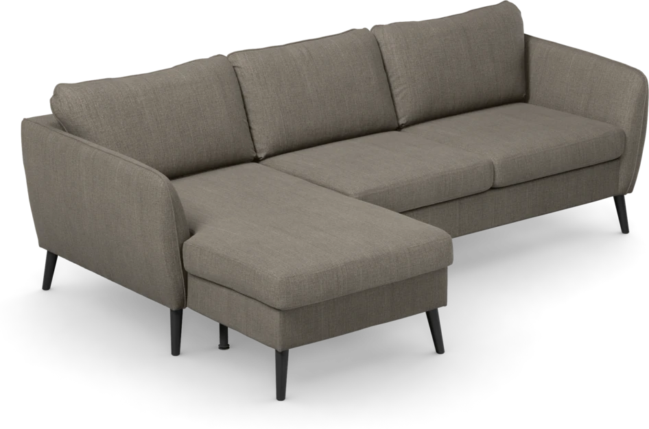 County - 3-sits soffa med flyttbar schäslong - Brun