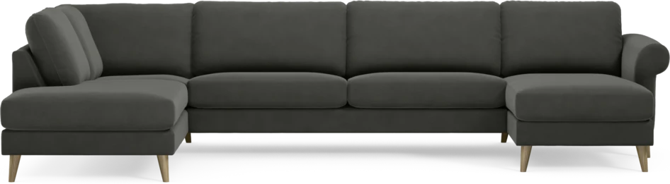 Bridge - 3-sits soffa med divan vänster och schäslong höger - Grå