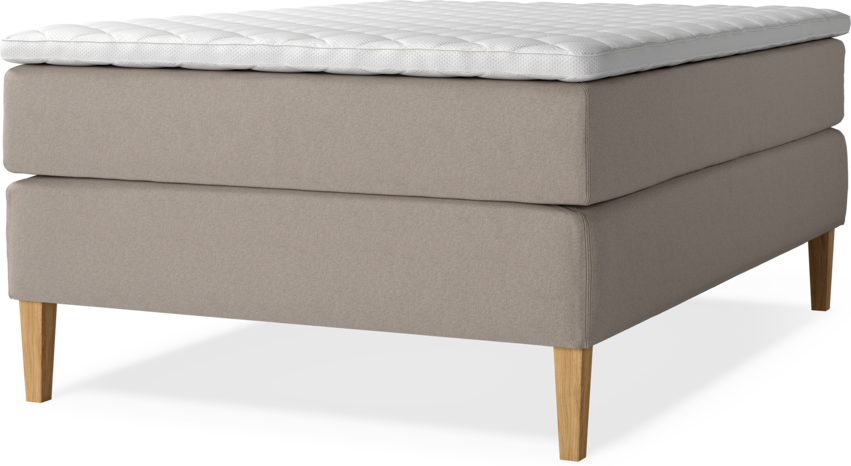 Delux Exclusive - Kontinentalsäng, enkelsäng 140 cm med bäddmadrass - Beige