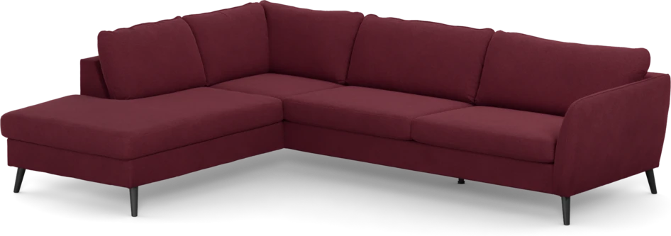 County - 2,5-sits soffa med divan vänster - Röd