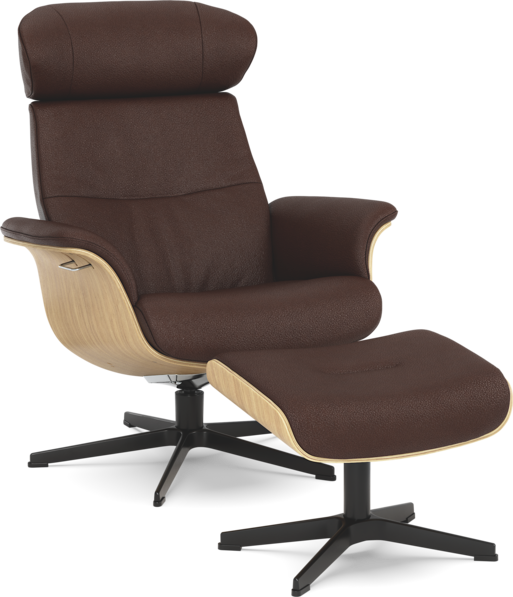 Timeout - Fåtölj och fotpall - Brun