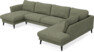 Bridge - 3-sits soffa med schäslong vänster och divan höger - Grön