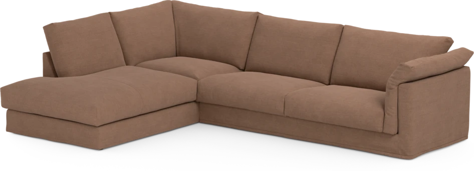 Cherrie - 3-sits soffa med divan vänster, med kappa - Orange