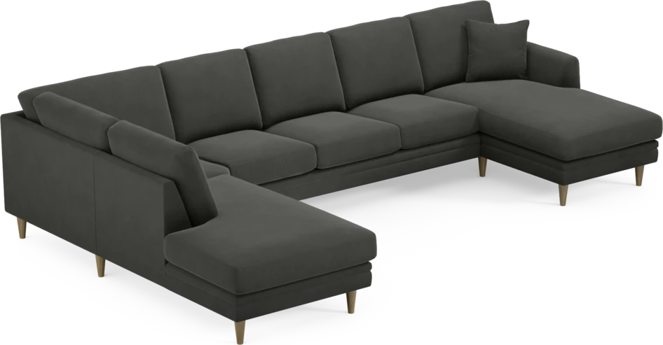 Eden - 3-sits soffa med divan vänster och schäslong höger - Grå