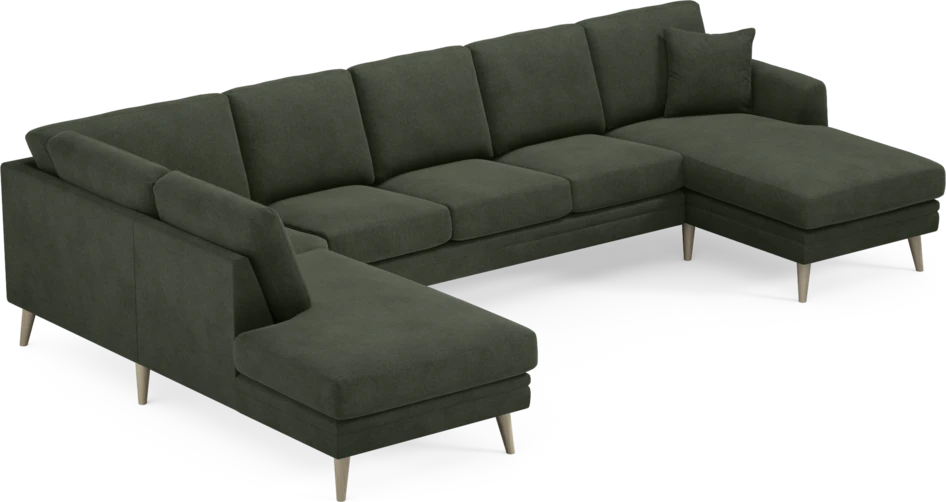 Eden - 3-sits soffa med divan vänster och schäslong höger - Grön