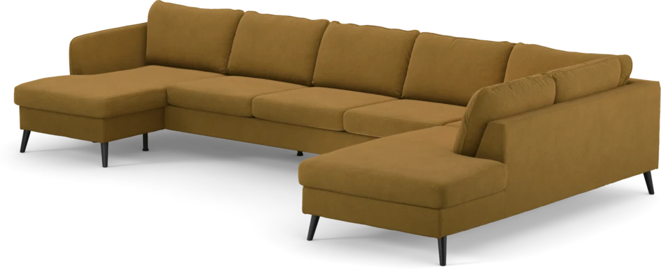 County - 4-sits soffa med schäslong vänster och divan höger - Gul