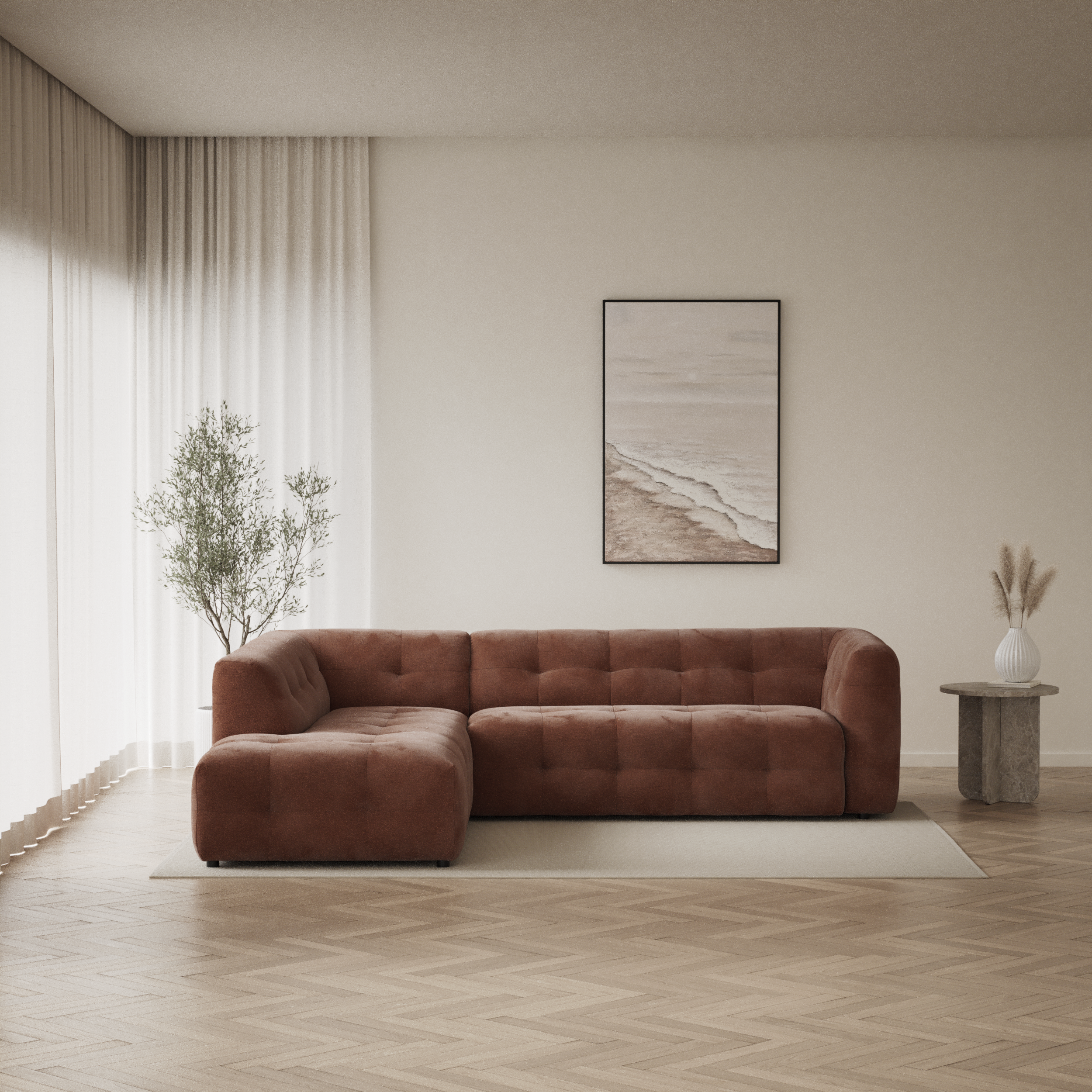 Bella, 3-sits soffa med divan vänster