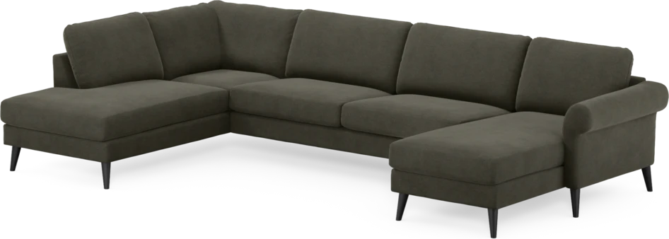 Bridge - 3-sits soffa med divan vänster och schäslong höger - Grå