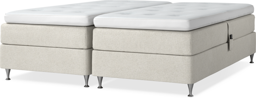 Delux Sense - Ställbar säng, dubbelsäng med bäddmadrass - Beige