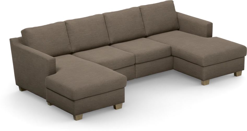 Friday - 2-sits soffa med två schäslonger - Brun