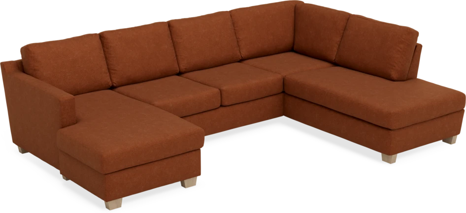 Friday - 3-sits soffa med schäslong vänster och divan höger - Orange