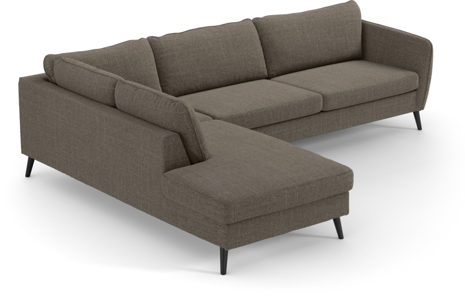 County - 2,5-sits soffa med divan vänster - Brun