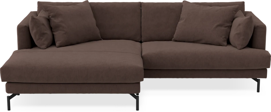 Harper - 4-sits med schäslong XL vänster - Brun